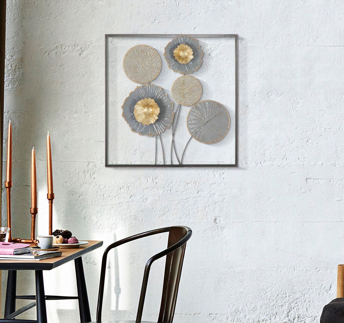 Wandpaneel Blumen Sqity Bunt 50 cm – Wanddeko