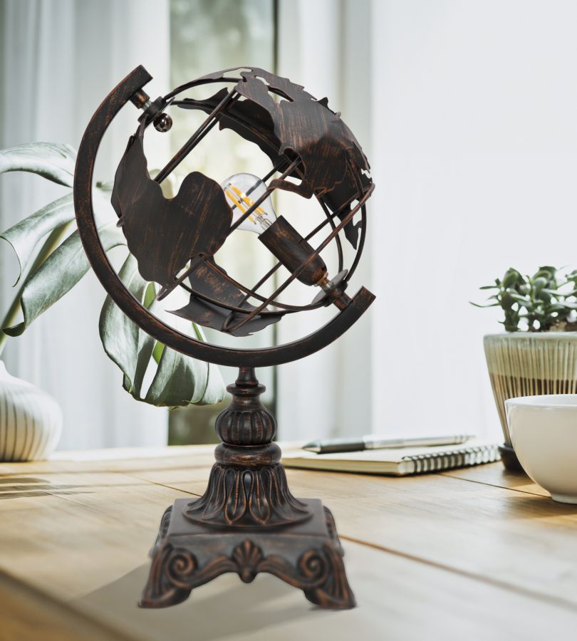 Tischlampe Weltkugel Dunkel 40 cm – Tischleuchte