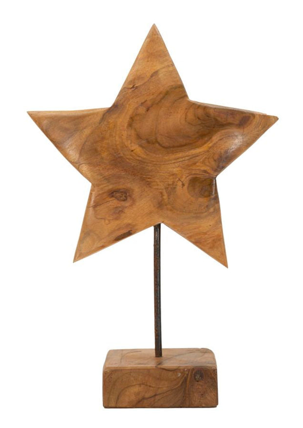 Dekofigur Stern Braun 42 cm – Skulptur Deko