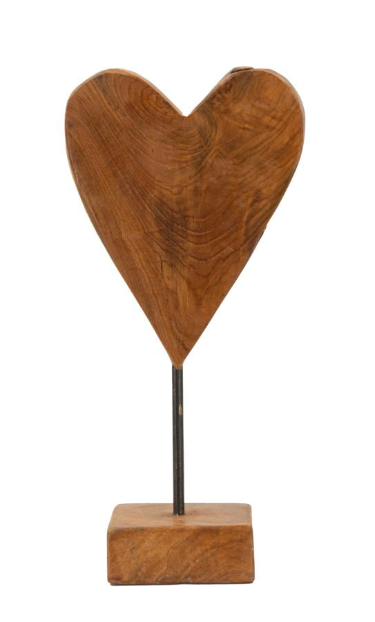 Dekofigur Herz Braun 35 cm – Skulptur Deko