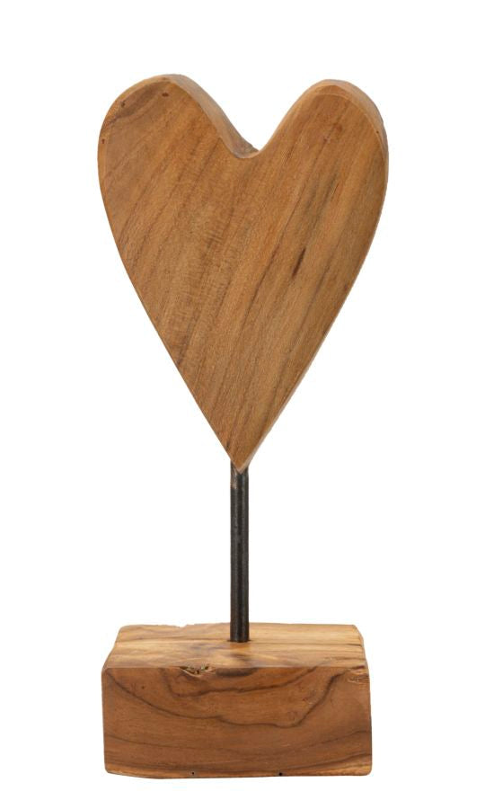 Dekofigur Herz Braun 25 cm – Skulptur Deko