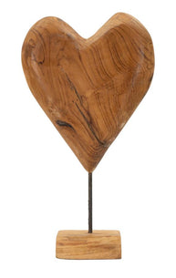 Dekofigur Herz Braun 45 cm – Skulptur Deko