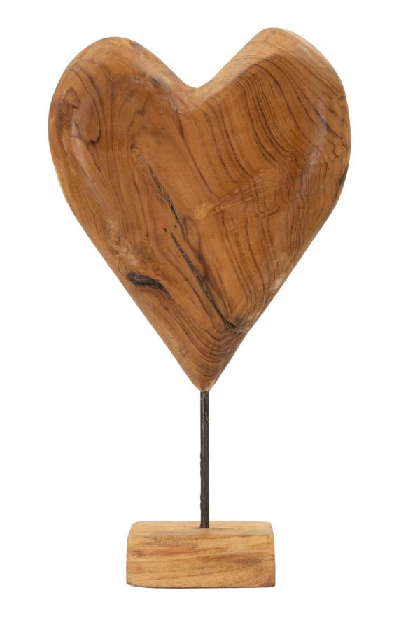 Dekofigur Herz Braun 45 cm – Skulptur Deko