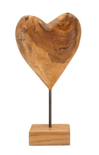 Dekofigur Herz Braun 37 cm – Skulptur Deko