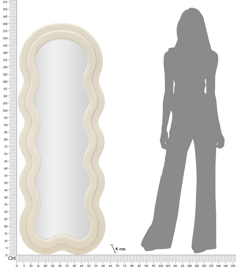 Wandspiegel Teddy Creme 160 cm