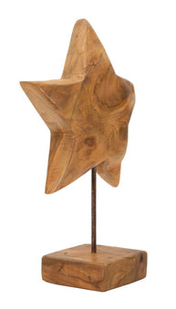 Dekofigur Stern Braun 42 cm – Skulptur Deko