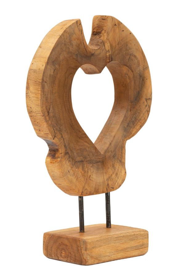 Dekofigur Herz Braun 38 cm – Skulptur Deko