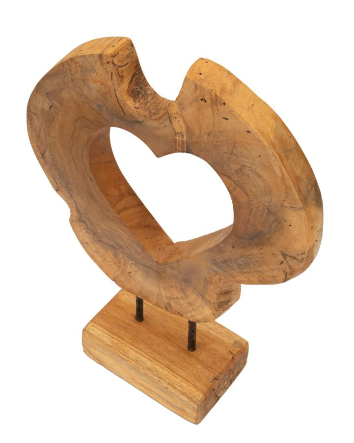 Dekofigur Herz Braun 38 cm – Skulptur Deko