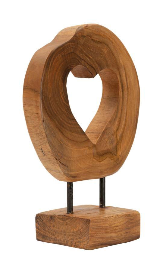 Dekofigur Herz Braun 28 cm – Skulptur Deko