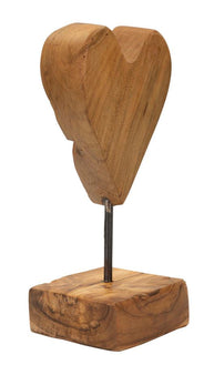 Dekofigur Herz Braun 25 cm – Skulptur Deko