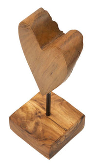 Dekofigur Herz Braun 25 cm – Skulptur Deko