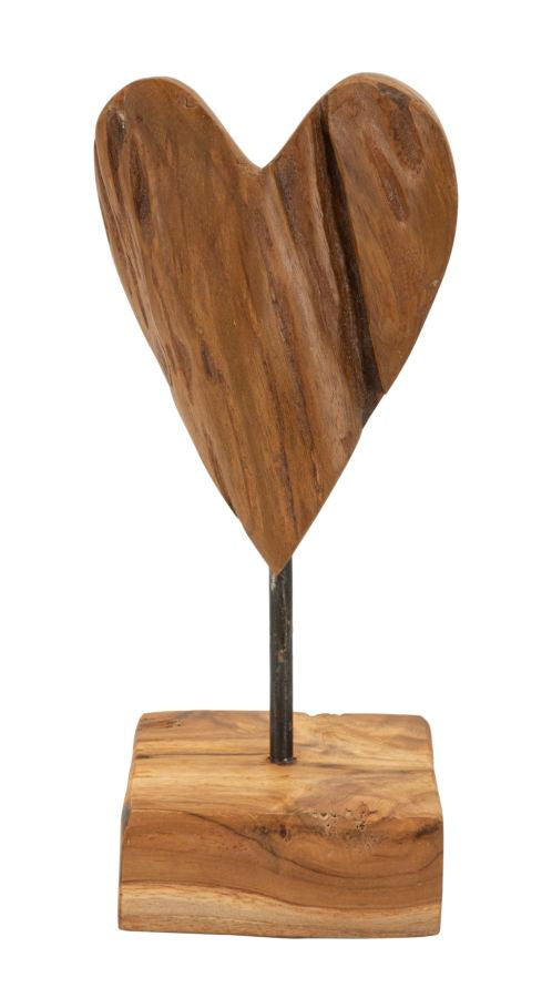Dekofigur Herz Braun 25 cm – Skulptur Deko