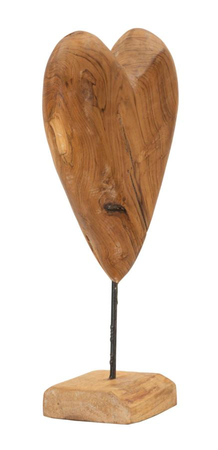 Dekofigur Herz Braun 45 cm – Skulptur Deko