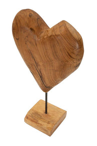 Dekofigur Herz Braun 45 cm – Skulptur Deko