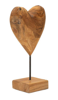 Dekofigur Herz Braun 37 cm – Skulptur Deko