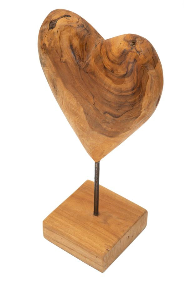 Dekofigur Herz Braun 37 cm – Skulptur Deko