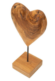 Dekofigur Herz Braun 37 cm – Skulptur Deko