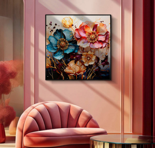 Wandbild Narcy Blumen 82 cm A – Leinwandbild Deko