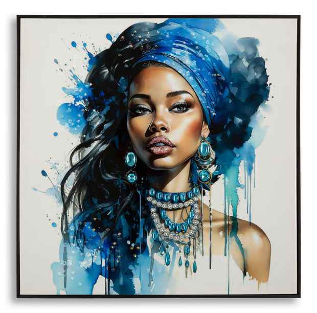 Wandbild Frau mit Turban 82 cm A – Leinwandbild Deko