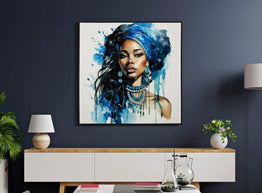 Wandbild Frau mit Turban 82 cm A – Leinwandbild Deko