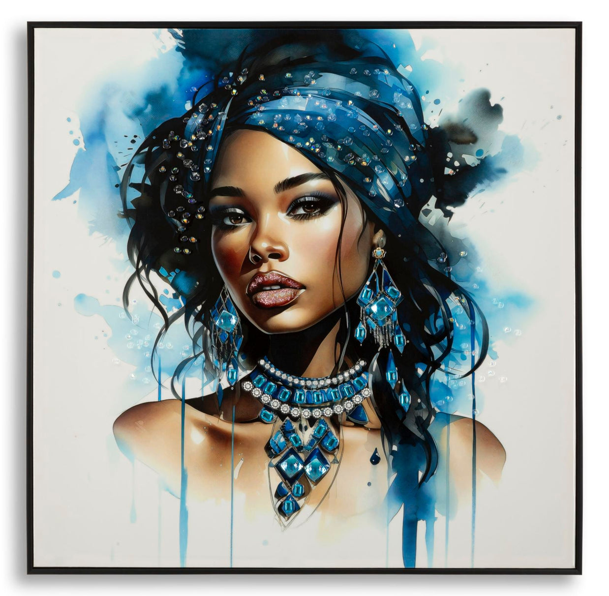 Wandbild Frau mit Turban 82 cm B – Leinwandbild Deko