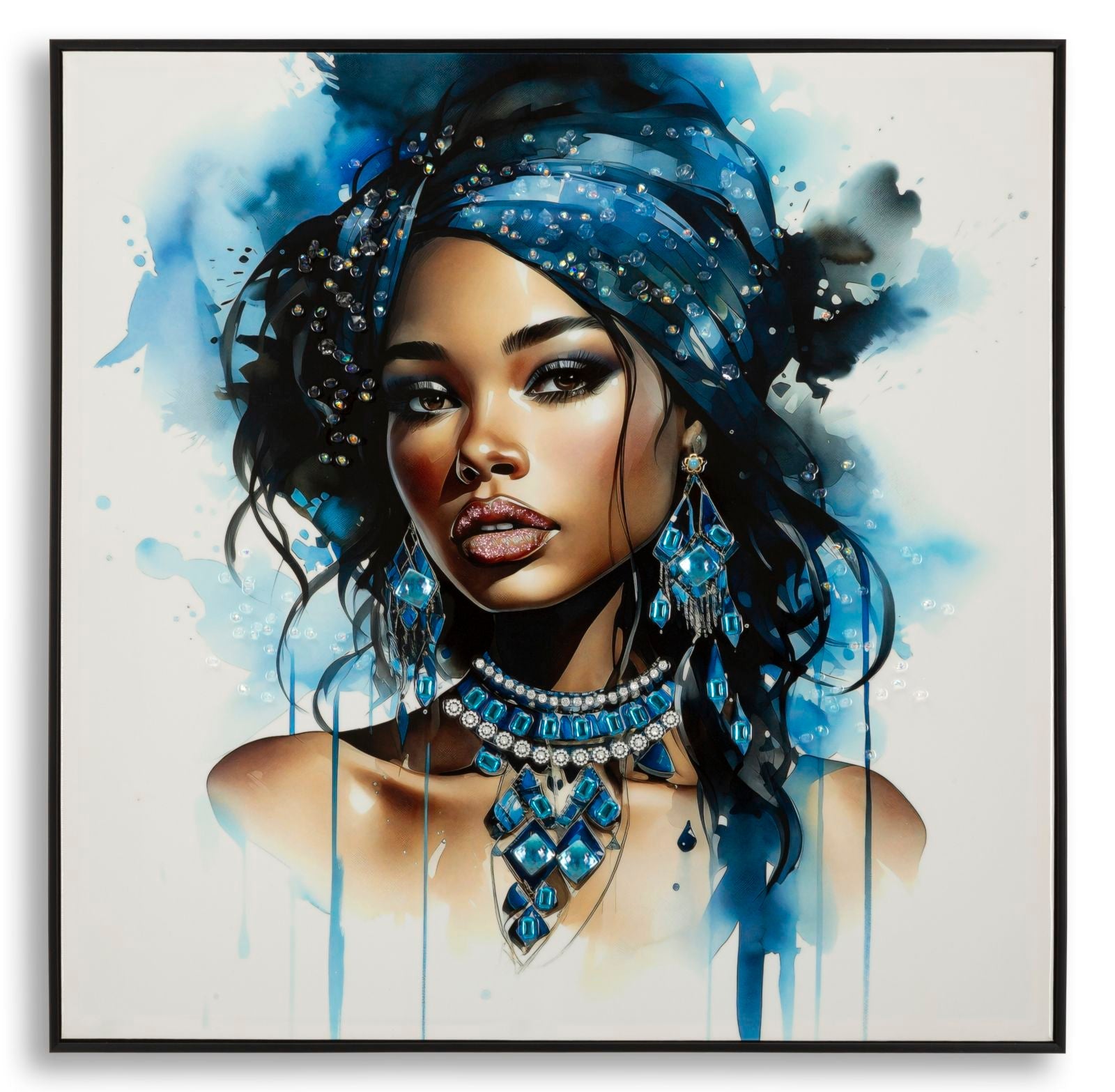 Wandbild Frau mit Turban 82 cm B – Leinwandbild Deko