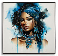 Wandbild Frau mit Turban 82 cm B – Leinwandbild Deko