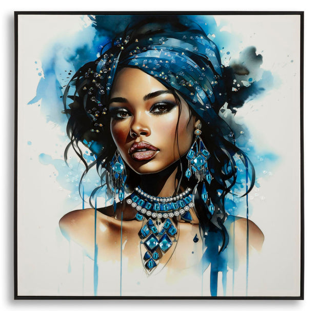 Wandbild Frau mit Turban 82 cm B – Leinwandbild Deko
