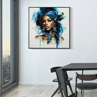 Wandbild Frau mit Turban 82 cm B – Leinwandbild Deko