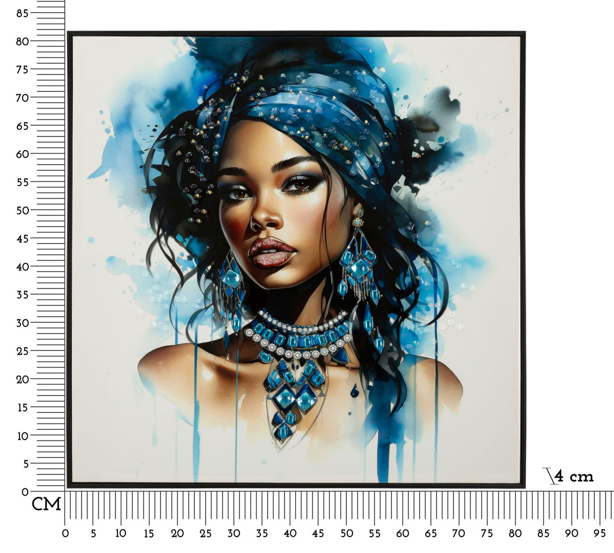 Wandbild Frau mit Turban 82 cm B – Leinwandbild Deko