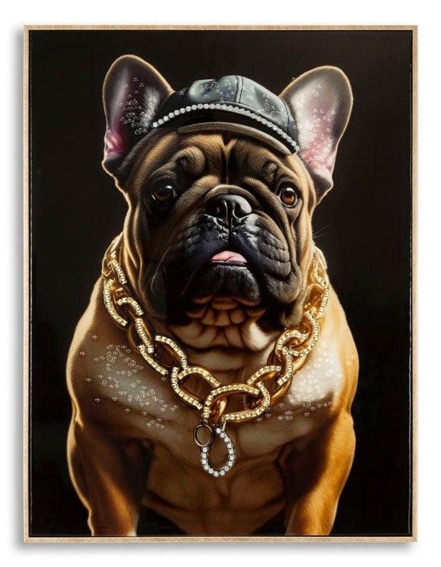 Wandbild Bulldogge 82 cm – Leinwandbild Deko