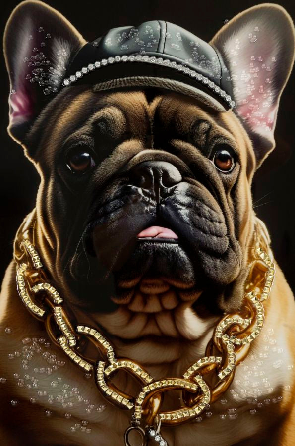 Wandbild Bulldogge 82 cm – Leinwandbild Deko