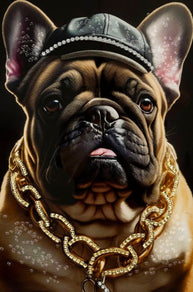 Wandbild Bulldogge 82 cm – Leinwandbild Deko