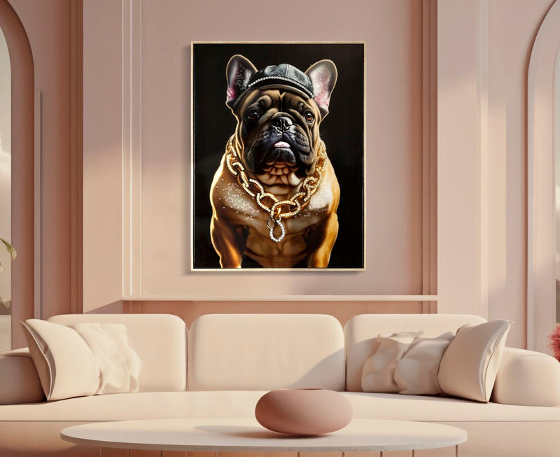Wandbild Bulldogge 82 cm – Leinwandbild Deko
