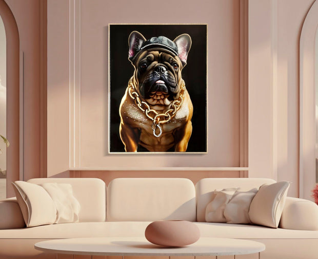 Wandbild Bulldogge 82 cm – Leinwandbild Deko