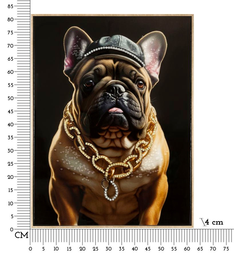 Wandbild Bulldogge 82 cm – Leinwandbild Deko