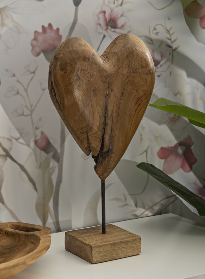 Dekofigur Herz Braun 45 cm – Skulptur Deko
