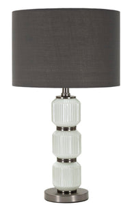 Tischlampe Bright Three Weiß Grau 57 cm – Tischleuchte