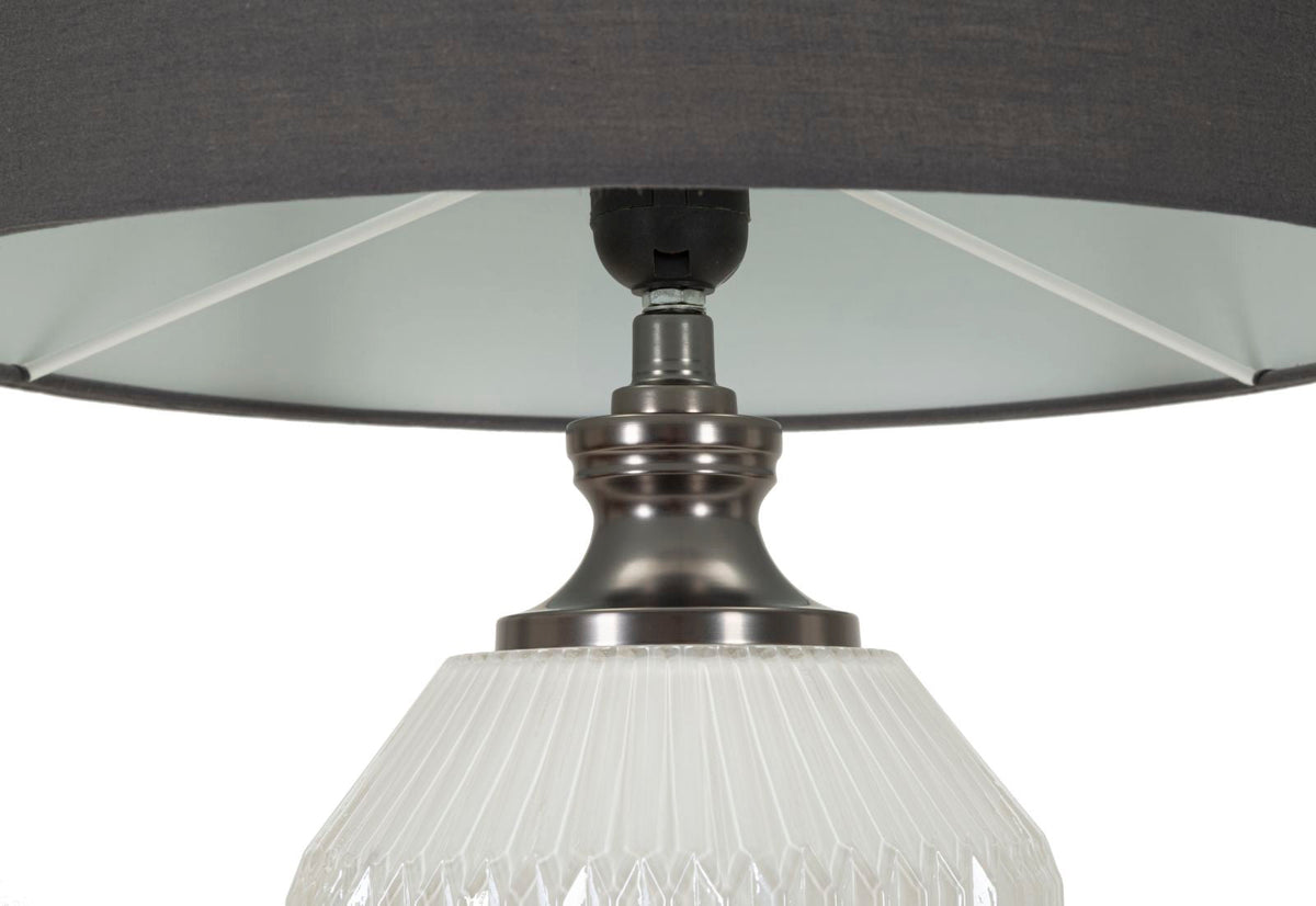 Tischlampe Brighty Weiß Grau 65 cm – Tischleuchte