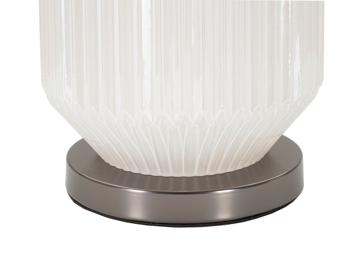 Tischlampe Brighty Weiß Grau 65 cm – Tischleuchte