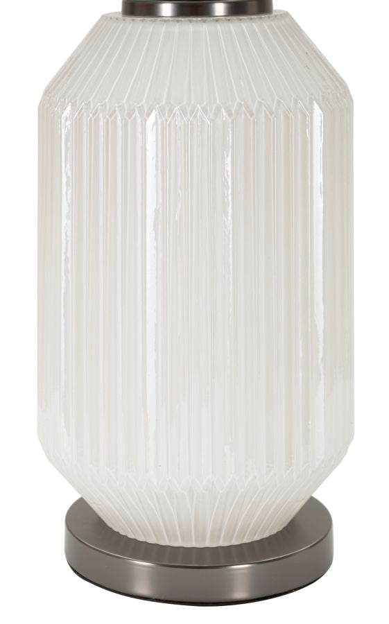 Tischlampe Brighty Weiß Grau 65 cm – Tischleuchte