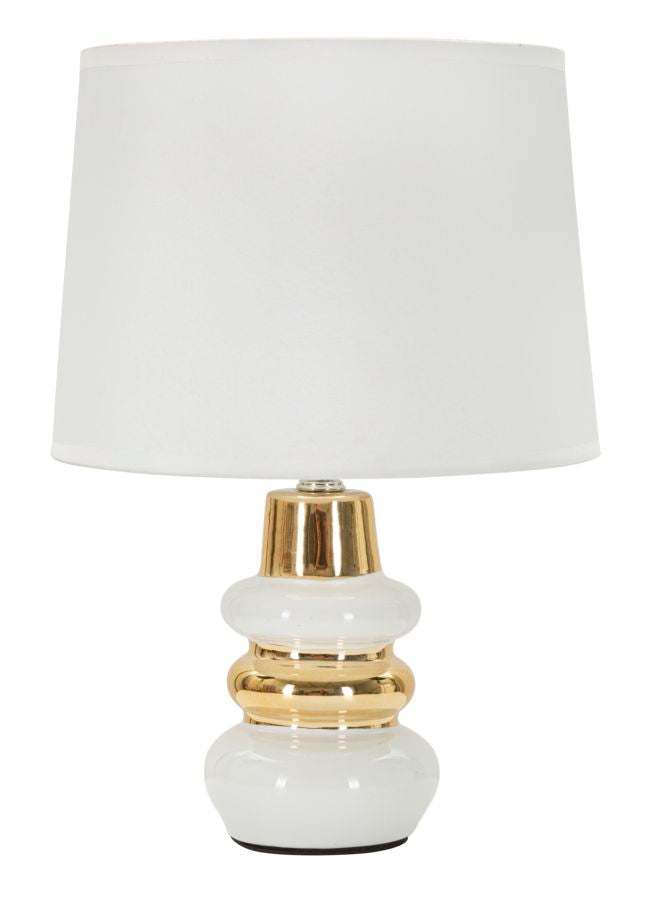 Tischlampe Liara Weiß Gold 32 cm – Tischleuchte