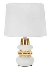 Tischlampe Liara Weiß Gold 32 cm – Tischleuchte