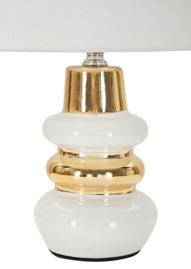 Tischlampe Liara Weiß Gold 32 cm – Tischleuchte