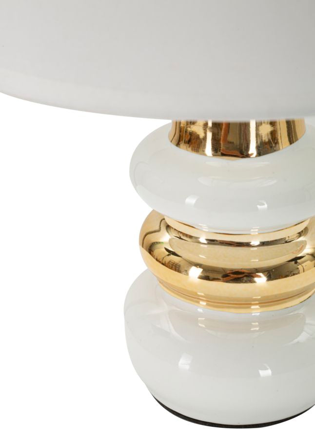 Tischlampe Liara Weiß Gold 32 cm – Tischleuchte