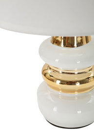 Tischlampe Liara Weiß Gold 32 cm – Tischleuchte