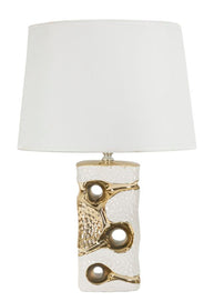 Tischlampe Florida Weiß Gold 43,5 cm – Tischleuchte