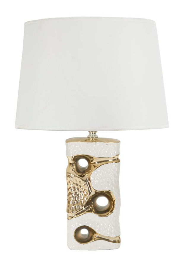 Tischlampe Florida Weiß Gold 43,5 cm – Tischleuchte