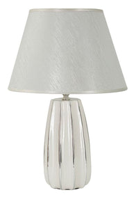 Tischlampe Emmi Weiß Silber 45 cm – Tischleuchte
