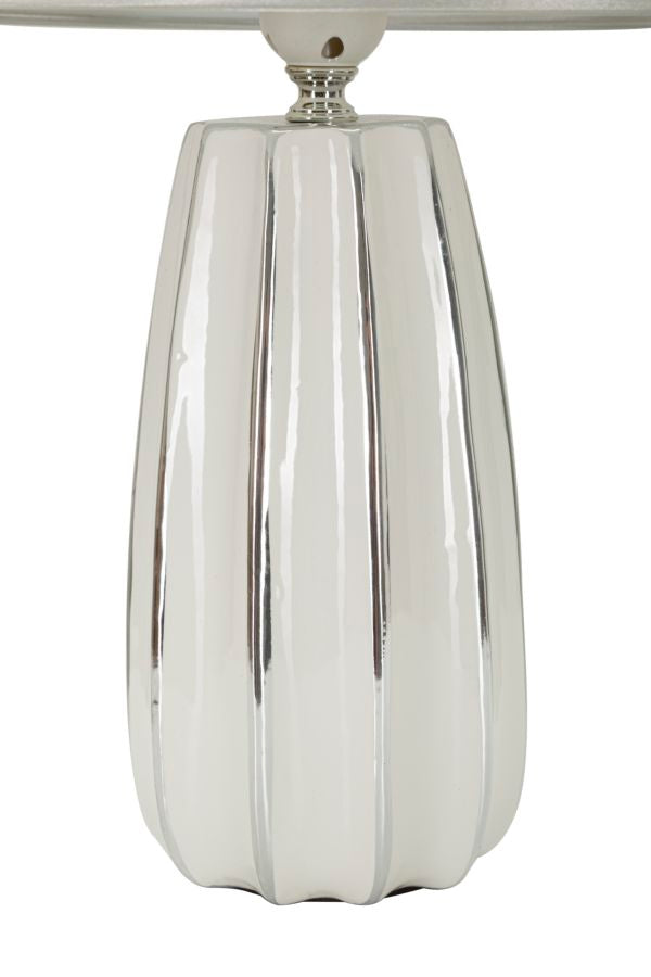 Tischlampe Emmi Weiß Silber 45 cm – Tischleuchte